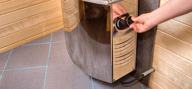 Floor-mounted sauna heater Installation in Burlington, Ontario