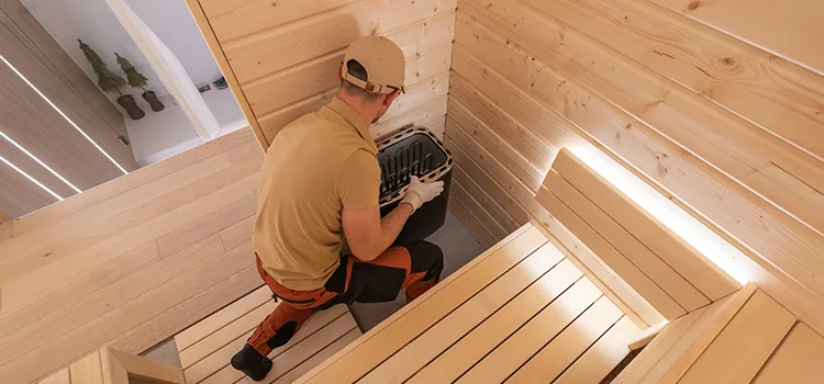 Finnish Sauna Ceiling Installation in Burlington, Ontario