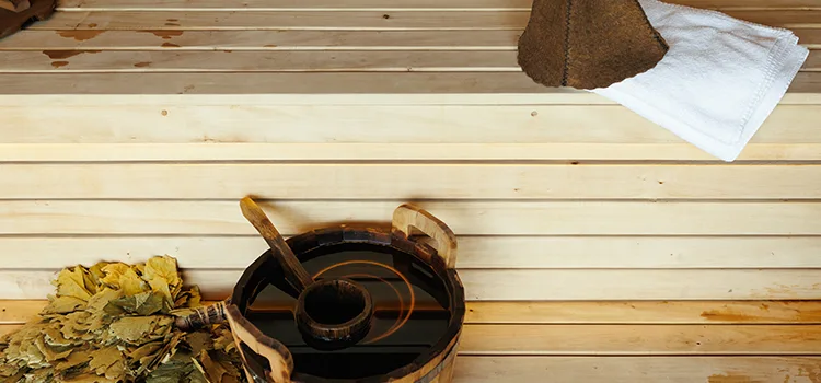 Fir Wood Sauna Ceiling Installation in Burlington, Ontario
