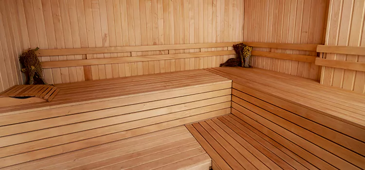 Spruce Wood Sauna Interior Construction in Burlington, Ontario